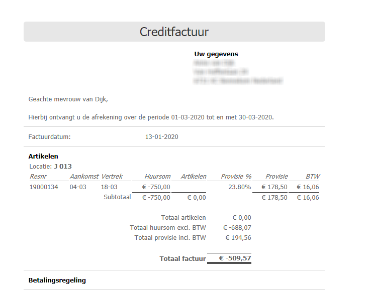Eigenaren afrekenen – Tommybookingsupport
