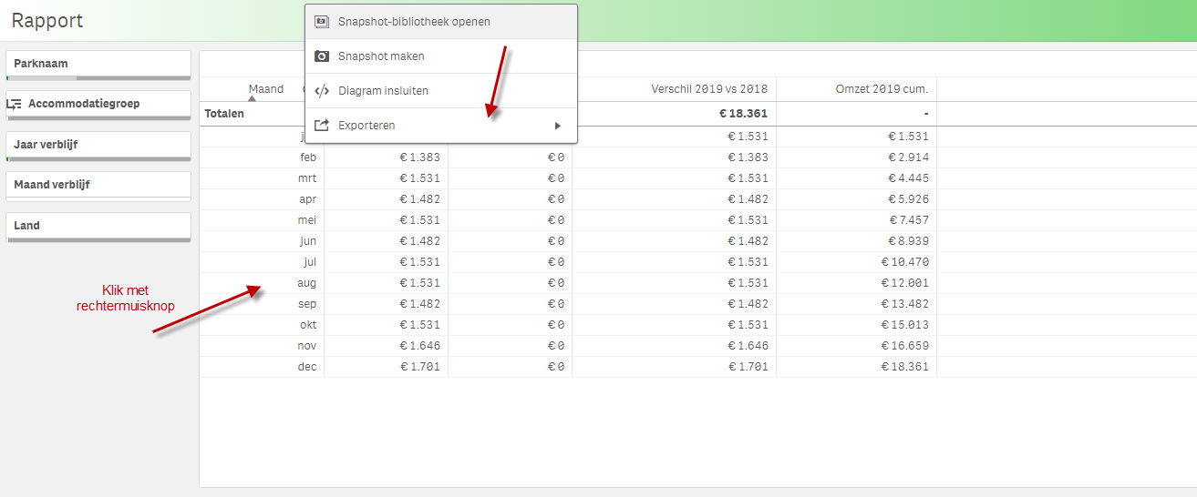 Kan ik data exporteren naar Excel? Tommybookingsupport